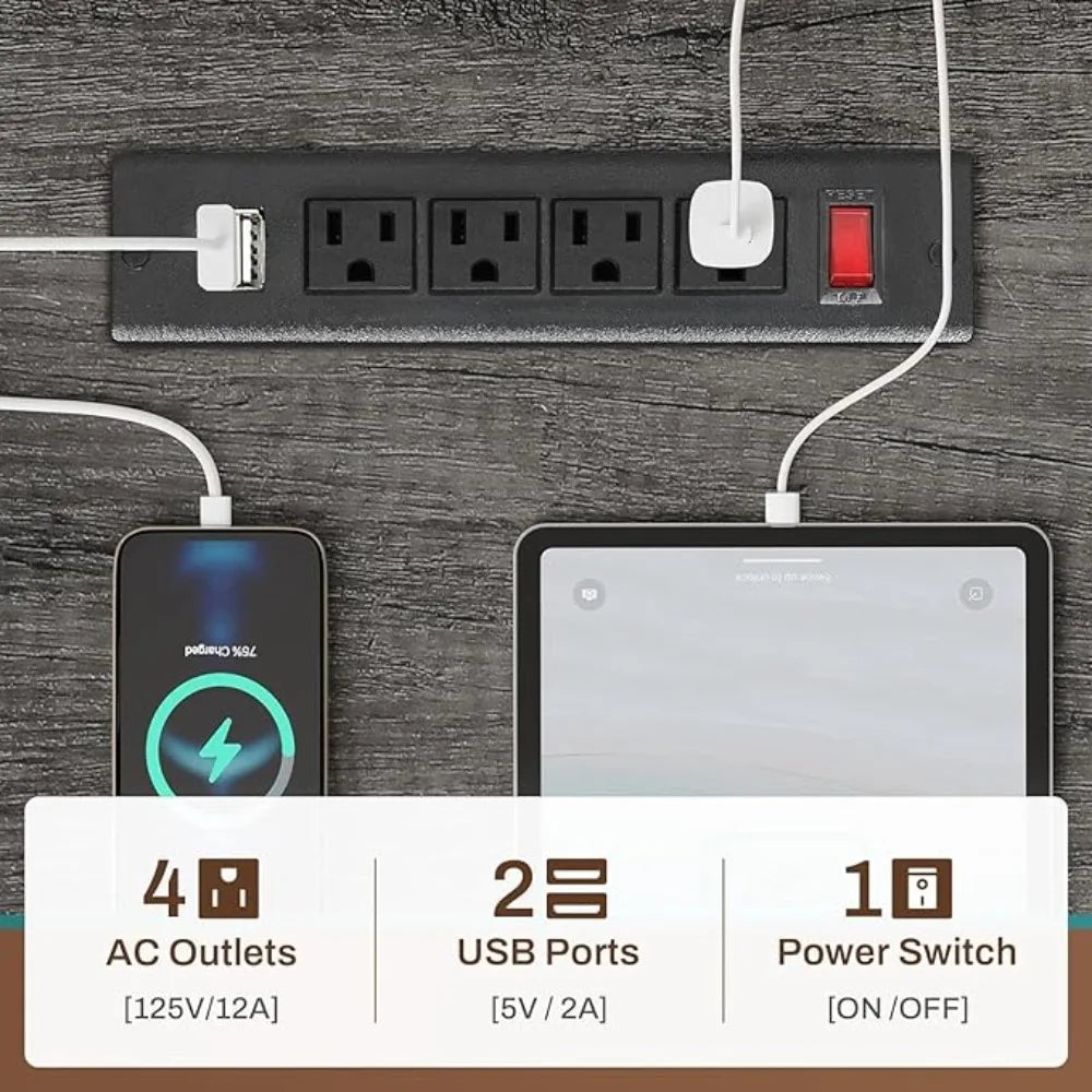 59" Office Desk with Drawers, Reversible Computer Desk with File Drawers & Storage, Gaming Desk with LED Lights & Power Outlet