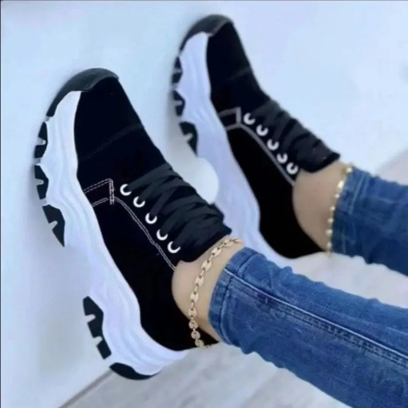 Red Sneakers WomenWoman Tennis Shoes Canvas Shoe Female Casual Shoes Ladies Sport Platform Sneaker Hollow Out Shoes