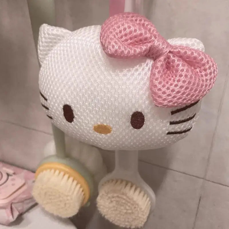 Cute Sanrio Anime Soft Bath Poufs Cartoon Hello Kitty Bath Sponges Shower Ball Scrubber Bathroom Exfoliating Brush Bubble