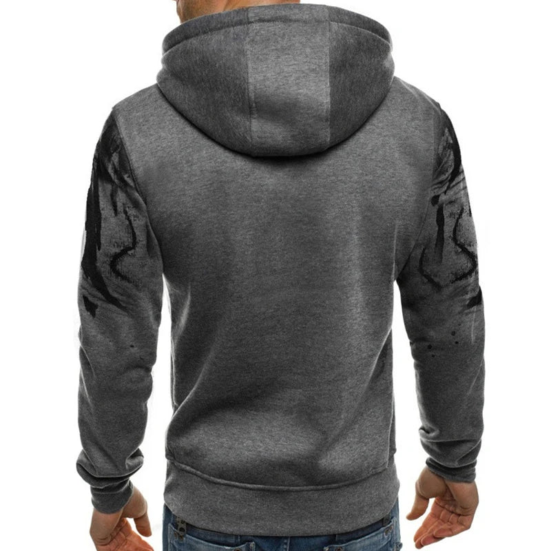 Men's Fashion Camo Sports Shirt Long sleeved Hooded Casual Sports Hooded Sweater S-4XL Customizable Letter Pattern