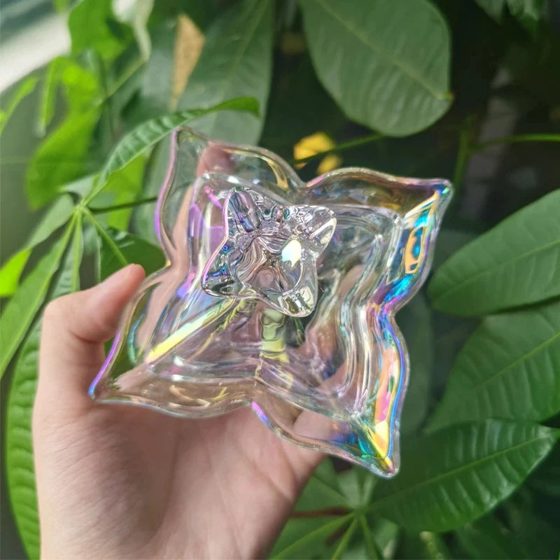 1PC Transparent Colorful Crystal Glass Acrylic Powder Liquid Relief Nail Cup Dappen Dish Lid Bowl Holder Equipment Nail Art Tool