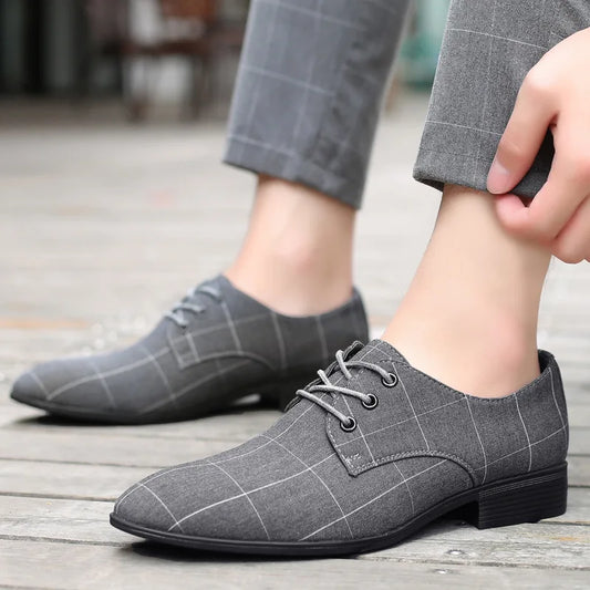 Mens Dress Shoes Summer New Men's Plus Size Casual Shoes Breathable Pointed Toe Old Beijing Cloth Shoes Canvas Leather Shoes