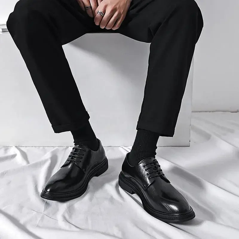 Youth Casual Leather Shoes Men's Korean-Style Retro Business Formal Wear Dress Party Men's Shoes