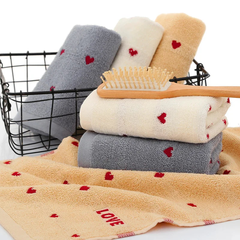 1pcs Heart towel hand towels face towels bathroom accessories home garden for home spa travel bathing suit women Soft and absorb