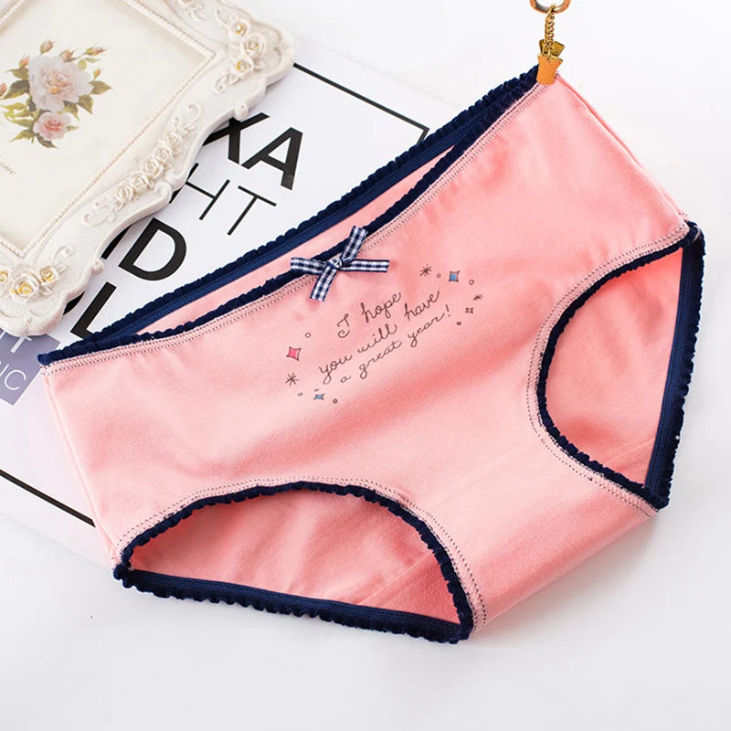 New 5Pcs/Lot Women's Panties Cotton Underwear Plus Size Girls Briefs Calcinha Sexy Lingerie Ladies Panty Female Print Underpant