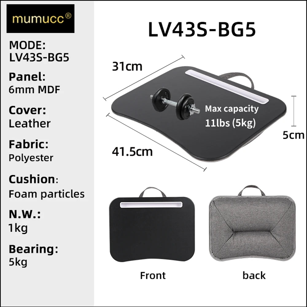 MUMUCC Multifunctional  Portable Car Laptop Table,Large Particles Pillow Desk in Bed,Small Computer Desk,Gaming Mouse Pad