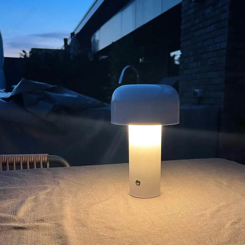 Italian Mushroom Table Lamp Rechargable Night Light Portable USB Charging Touch Bedside Table Lamp Living Room Decoration Lamp