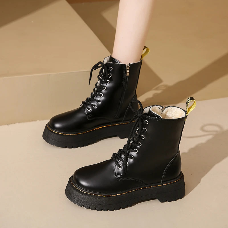 Snow Boots For Women Shoes Winter Footwear Boots-Women Ankle Lolita Rock 2024 Ladies Retro Boots Women New 2024 Female Shoes Aus