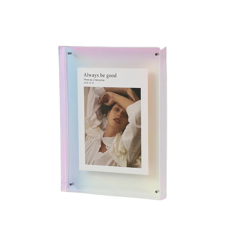 Transparent Double-sided Acrylic Photo Frame DIY Poster Painting Hall Bedroom Wall Decoration Ins Style Table Picture Frame