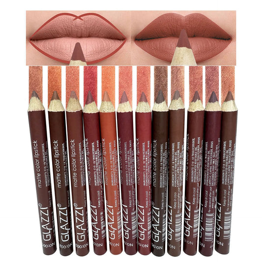 Lip Pencil Set Professional Makeup Full Brown Matte Long Lasting Permanent Lipstick Beauty Woman Makeup Products 2024 New Brand