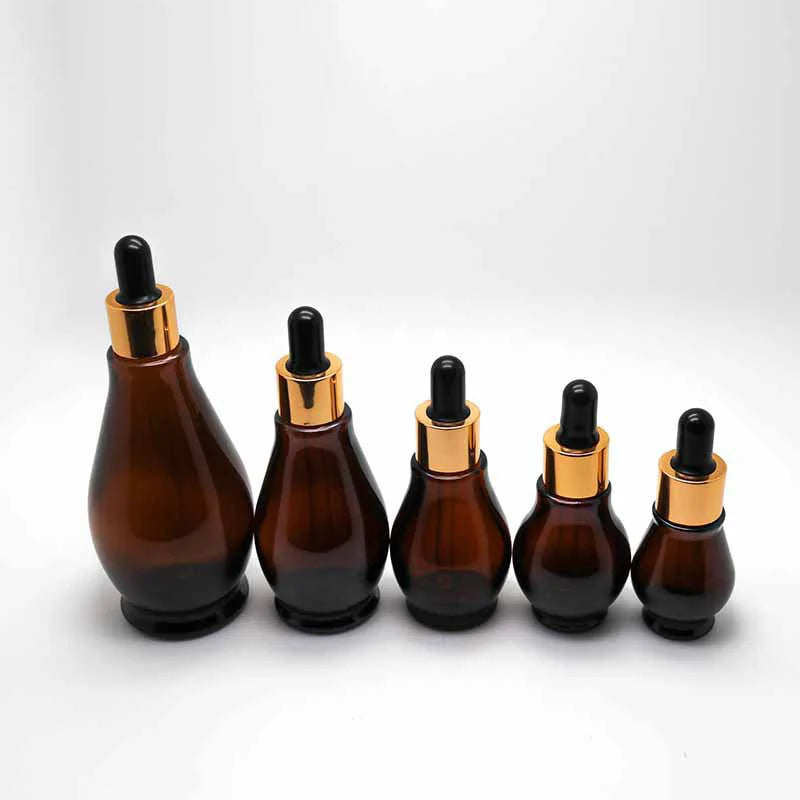 10-100ml Empty Dropper Bottle Amber Essential Oil Glass Aromatherapy Liquid Brown Drop For Massage Pipette Refillable Bottles