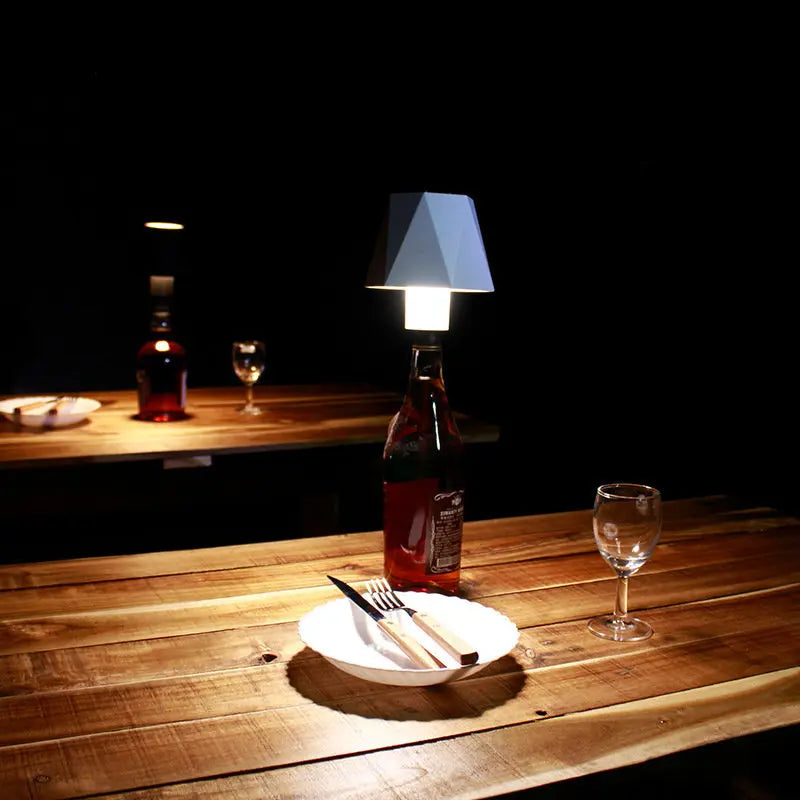 LED Wine Bottle Lamp Head Table Lamp Removable and Removable Portable Charging Decoration for Bar Cafe Atmosphere Night Light