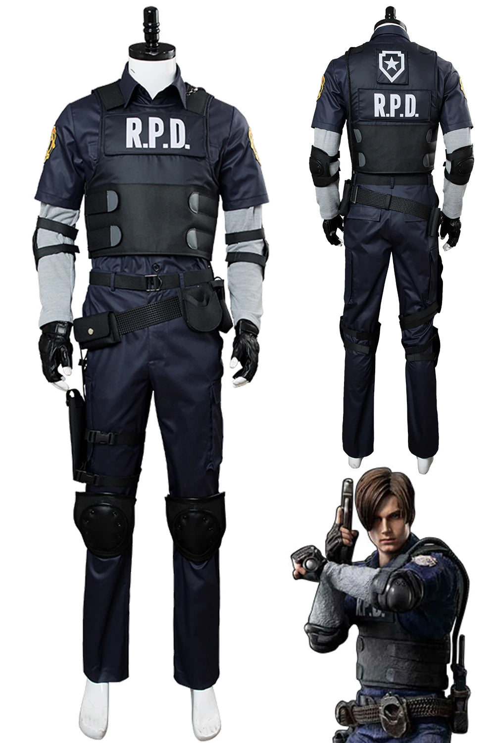 Leon S Kennedy Evil Cosplay Biohazard Resident 4 Remake Costume Men Disguis Jacket Coat Tops Pants Outfits Halloween Party Suit