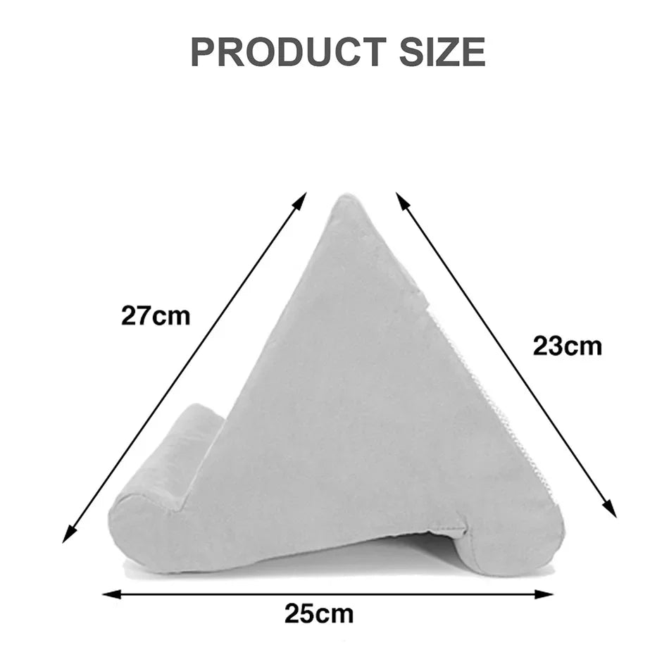 Soft Tablet Pillow Holder with Cable Pocket Pad Tablet Bracket Dock for Lap Bed and Desk for iPad Phone Kindle Reading Stand
