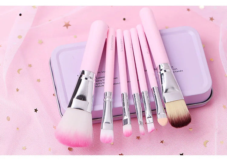 Hello Kitty Makeup Brush Set with Box Cute Fashion Blush Eyebrow Lip Eyeshadow Brush Beauty Tool Women Girls Facial Makeup Gift