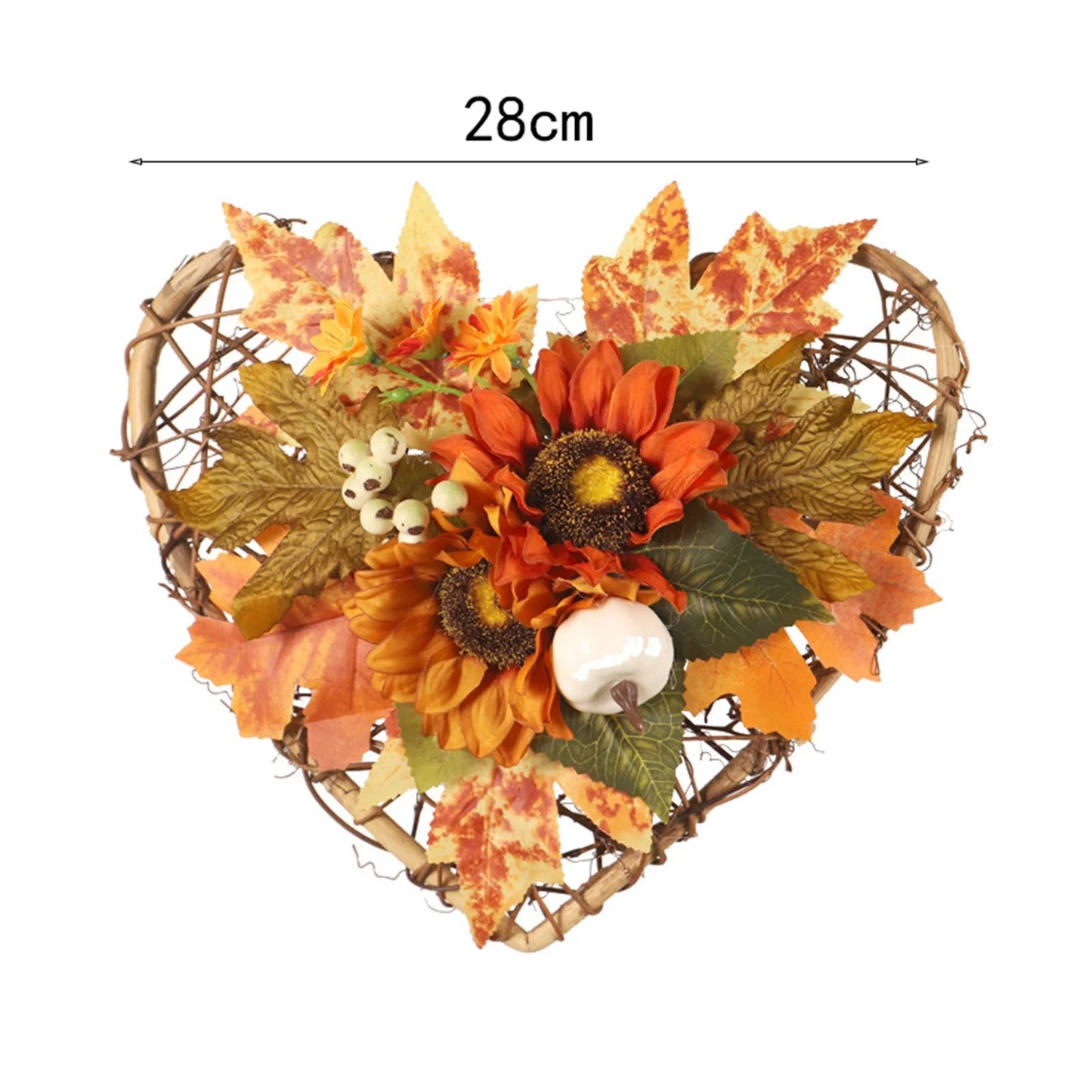 Fall Wreath, Autumn Maple Leaf Thanksgiving Door Wreath For Halloween Decoration Christmas Ornaments Festive Party Supplies 2024