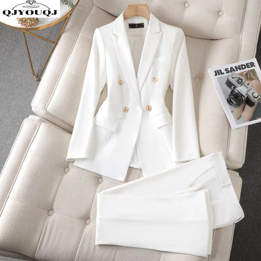 2024 Spring and Autumn Korean Edition New Solid Color Women's Set Temperament Casual Work Wear Small Suit Two Piece Set