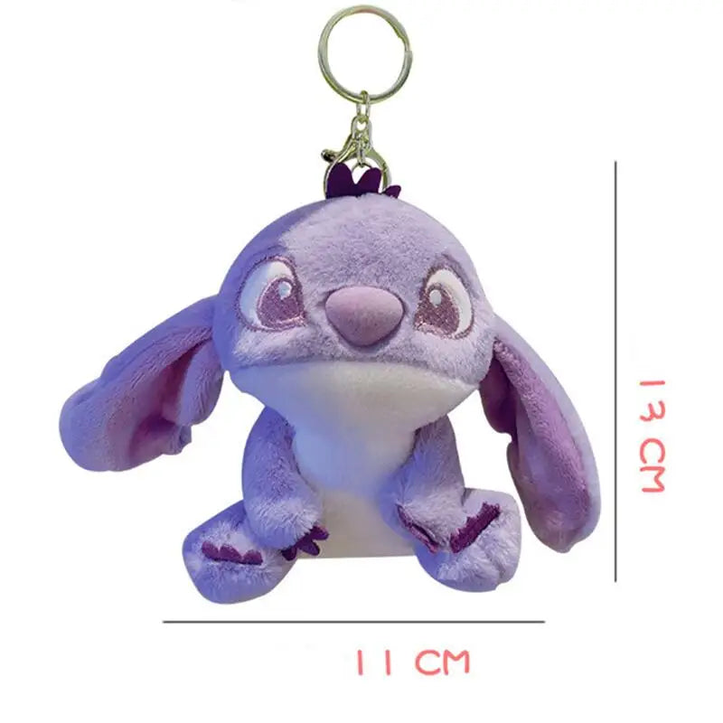 Disney Stitch Plush Doll Key Chain Cute Cartoon Girl&Child Toys Fashion Schoolbag Decoration Bag Pendant  Key Ring Holiday Gifts