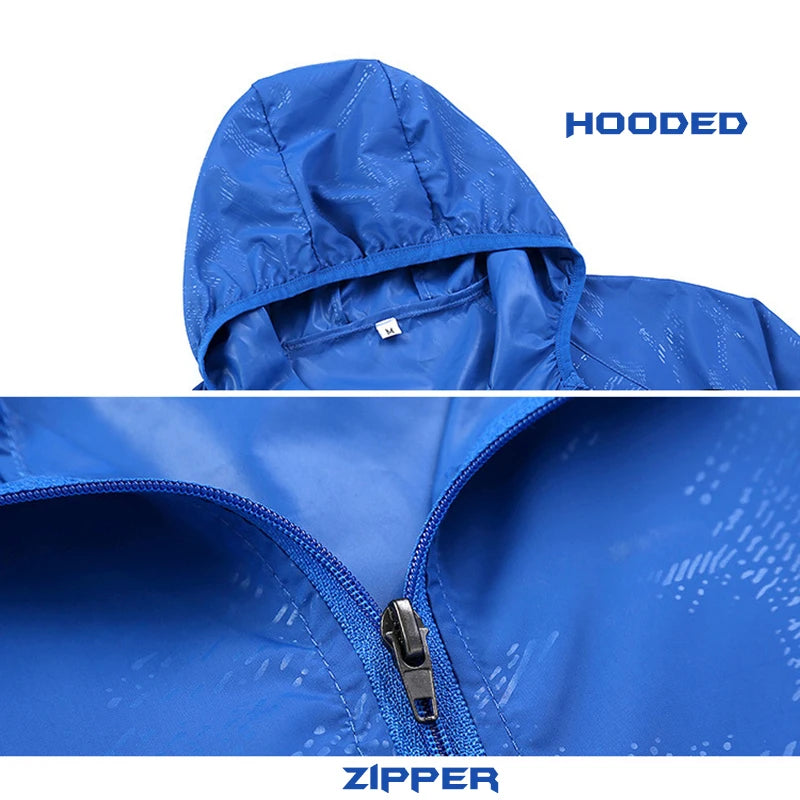 Camping Rain Jacket Men Waterproof Sun Protection Clothing Fishing Hunting Clothes Quick Dry Skin Windbreaker With Pocket Ladies