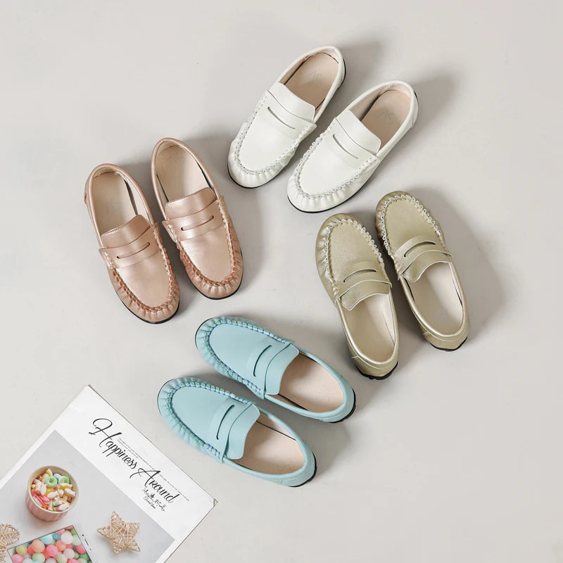 Spring Kids Shoes Children Casual Shoes Baby Girls Slip On Penny Loafers Toddler White Fashion Flats Boys School Moccasin New