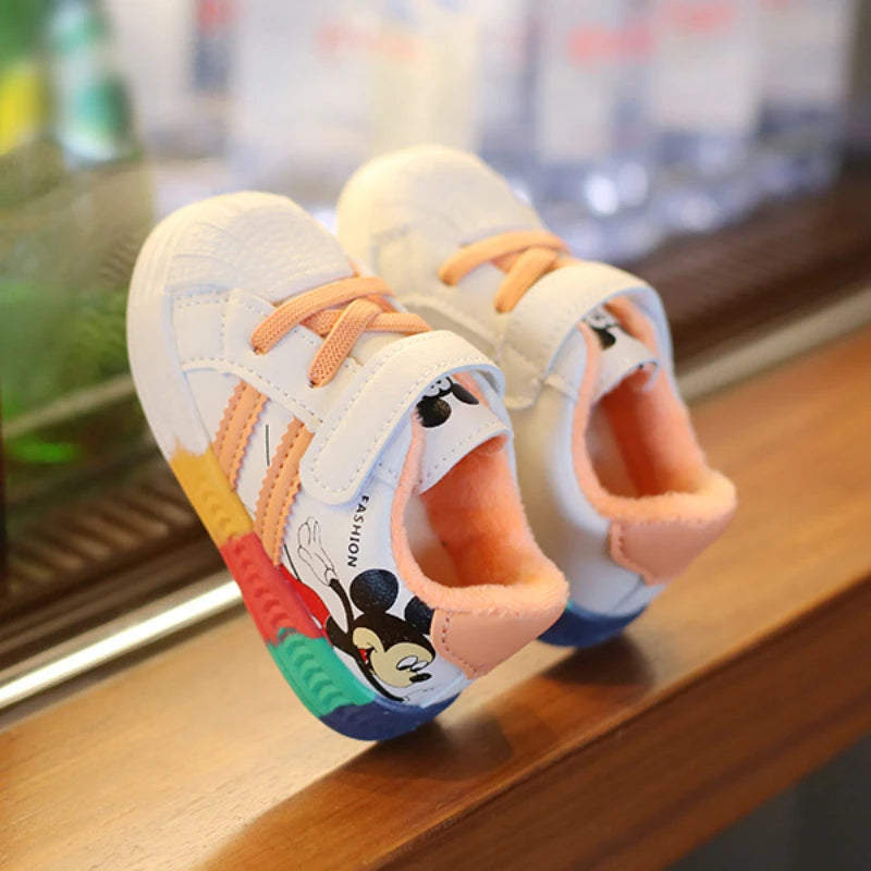 Disney Cartoon Mickey Children Shoes For Boys Girls Sport Sneakers Kids Leisure Autumn Casual Shoes Breathable Running Toddler