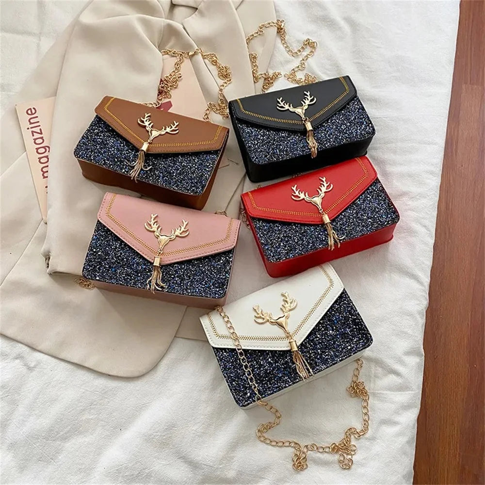 Trendy Bag Small Square Messenger Bag Women Shoulder Bags Ladies Female Handbag Phone Purse Pu Leather Crossbody Messenger Bag