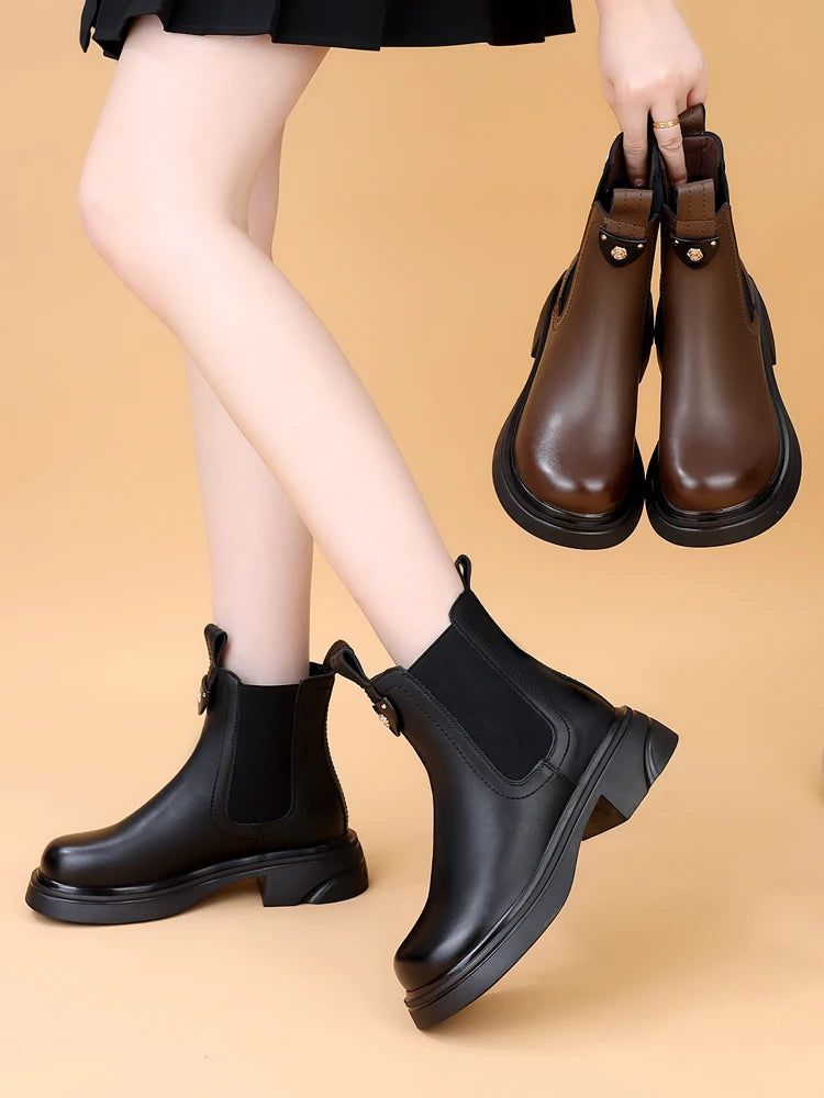 Winter Boots Lady Women's Rubber Shoes Rain Round Toe Boots-Women Luxury Designer Chelsea 2024 Med Ankle Autumn Fashion