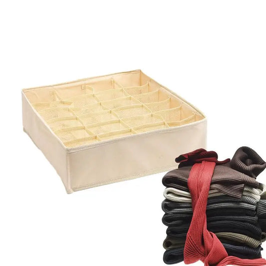 Sock Organizer For Drawer Houseware Multi Compartments Organizer For Socks Underwear Scarves Home Wardrobe Lingerie Storage Box