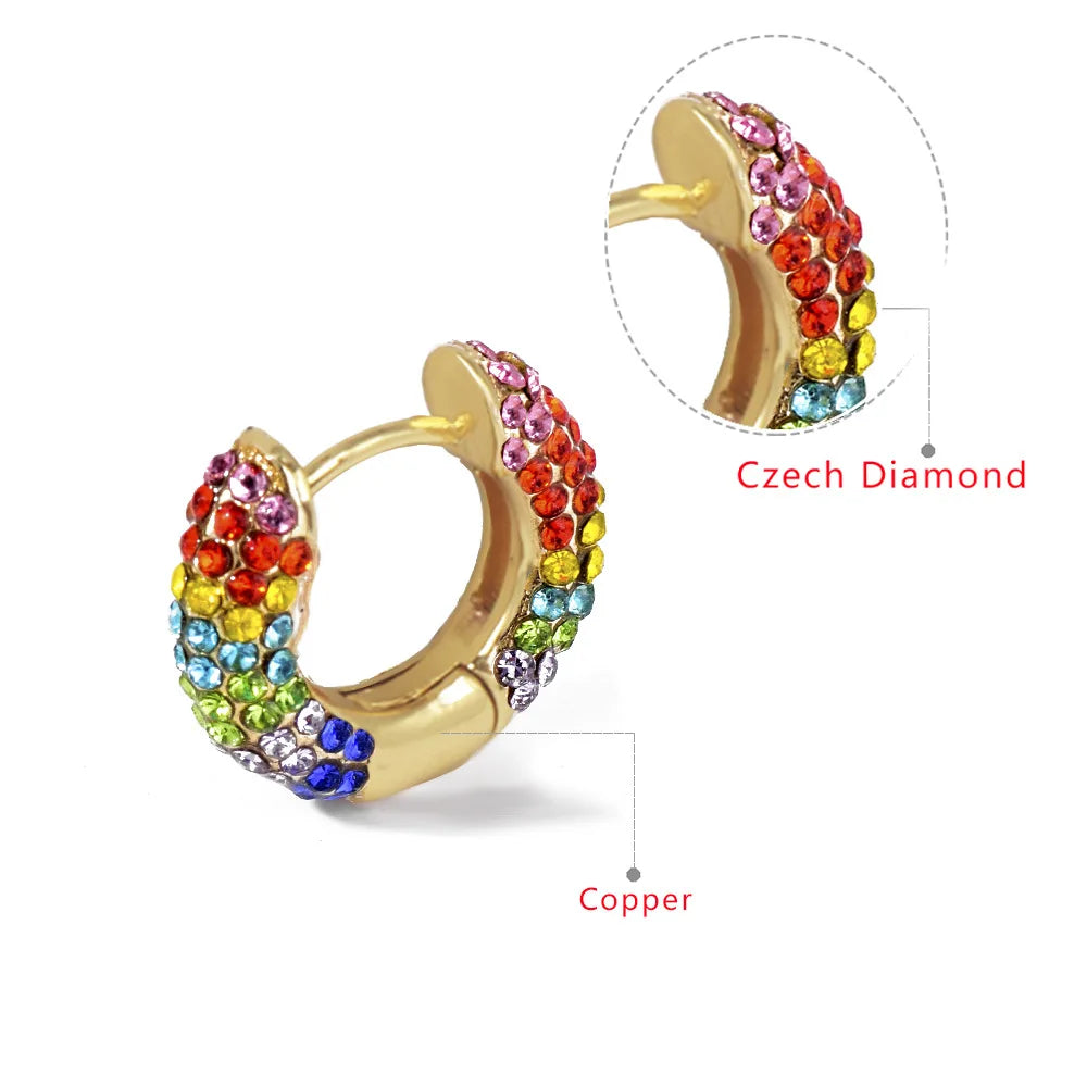 Fashion Copper Ear Ring Czech Hoop Earrings For Women Ladies Ear Jewelry Luxury Simple Style Party Gift Accessories 2022