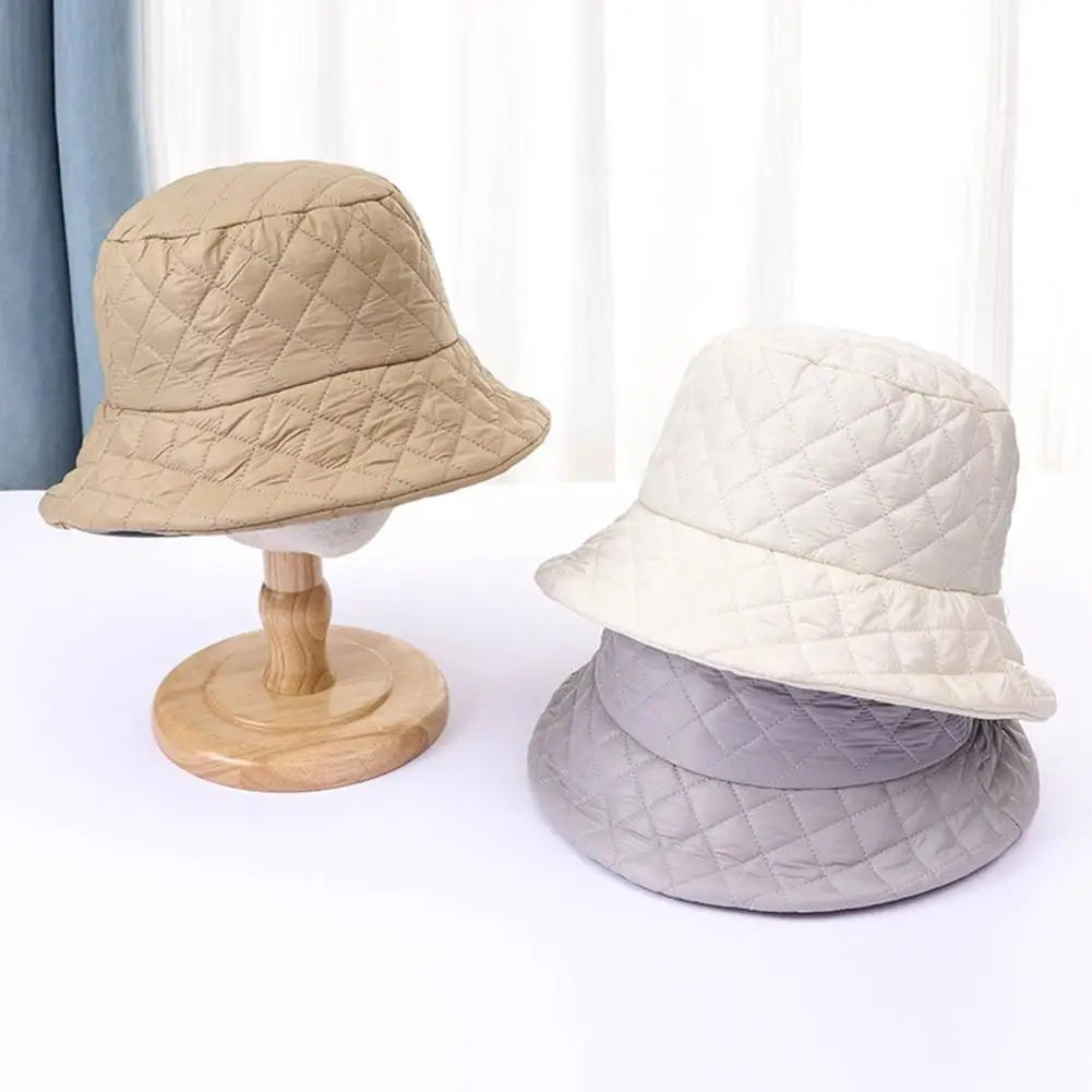 Flat Top Fisherman Hat Stylish Women's Fisherman Hat with Wide Brim Soft Square Pattern Sunshade Design for Fall for Ladies