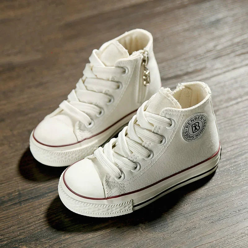 Kids Shoes for Girl High-top Children Canvas Shoes Boys Girls White Sneakers Baby Spring Casual Student Sports Shoes