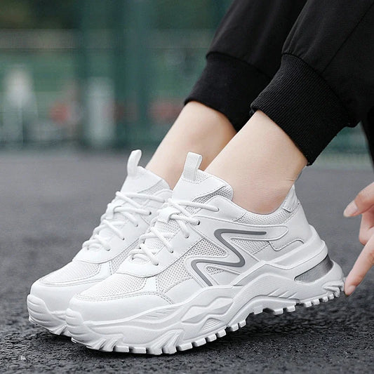 Women White Sports Vulcanize Shoes Female Platform Running Sneakers Ladies Black Casual Shoe Women Tennis Sneakers Plus Size 43