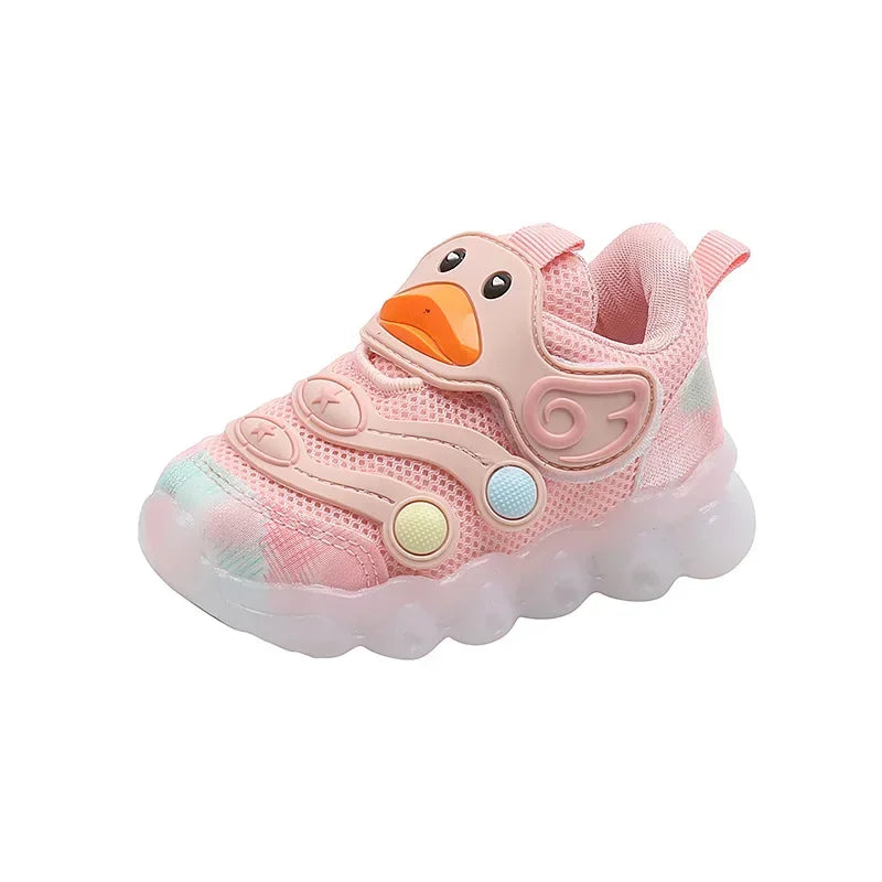 Baby Shoes with Lights on Women New Breathable Mesh Soft Soled Baby Walking Shoes Children Sports Luminescent Shoes Boy Newborn