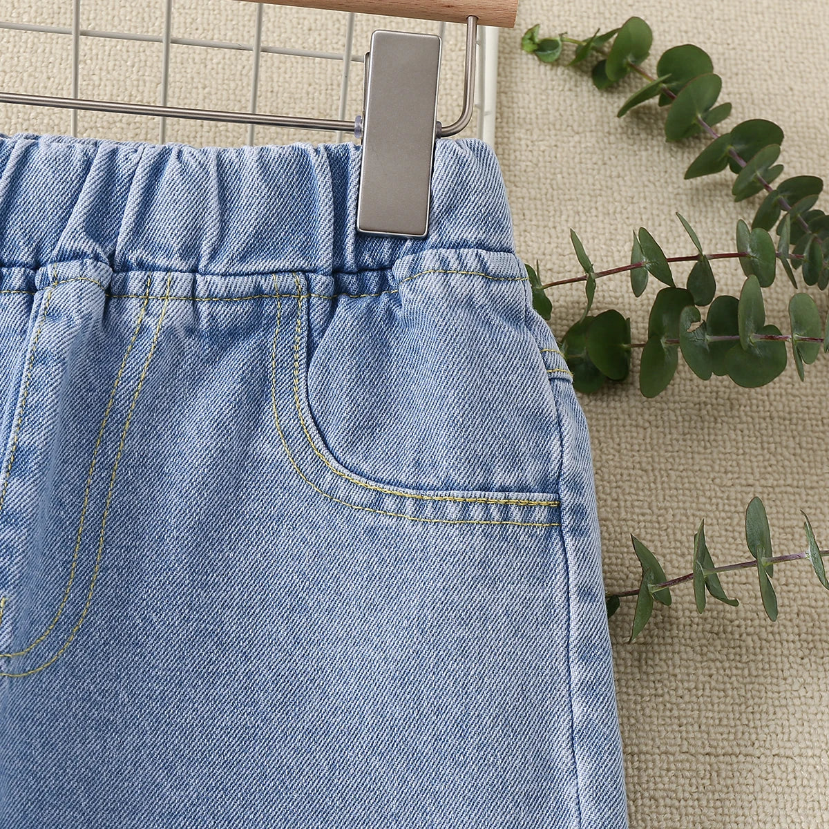 Cute Baby Kids Jeans for Girls Denim Pants Straight Spring Autumn Clothing Teenagers Children's Long Trousers 6 8 10 12 13 Years