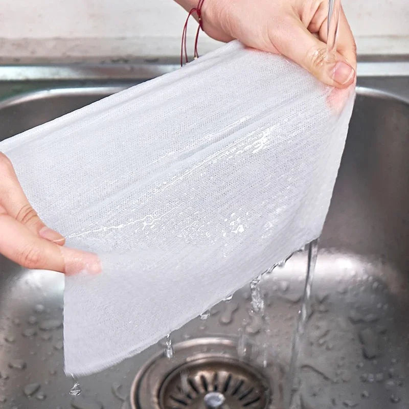 500/50pcs Kitchen Disposable Rags Reusable Non-Woven Cleaning Cloths Washing Dishcloths Rag Cloth Towels Scouring Pads Wholesale