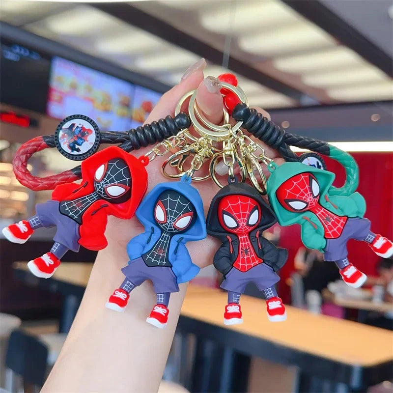 Marvel Spider-Man Fashion Keychain Cute Anime Cartoon Girl&Child Portable Charm Key Ring Toys Room Decoration Holiday Gifts