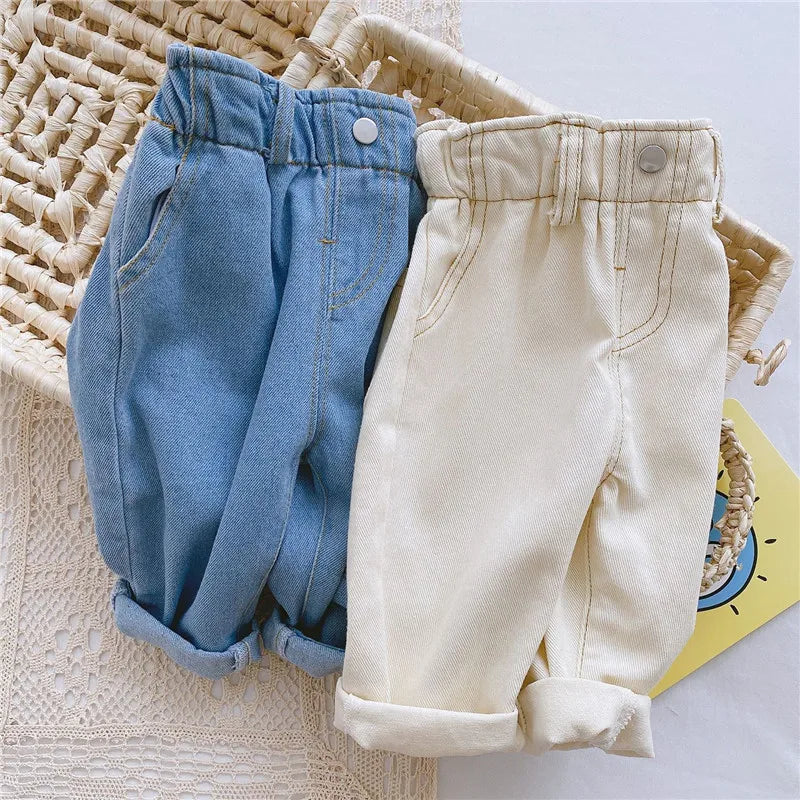 Baby jeans spring and fall new boys' baby long pants 0 to 4 years old boys' and girls' baby casual pants fashion children's wear