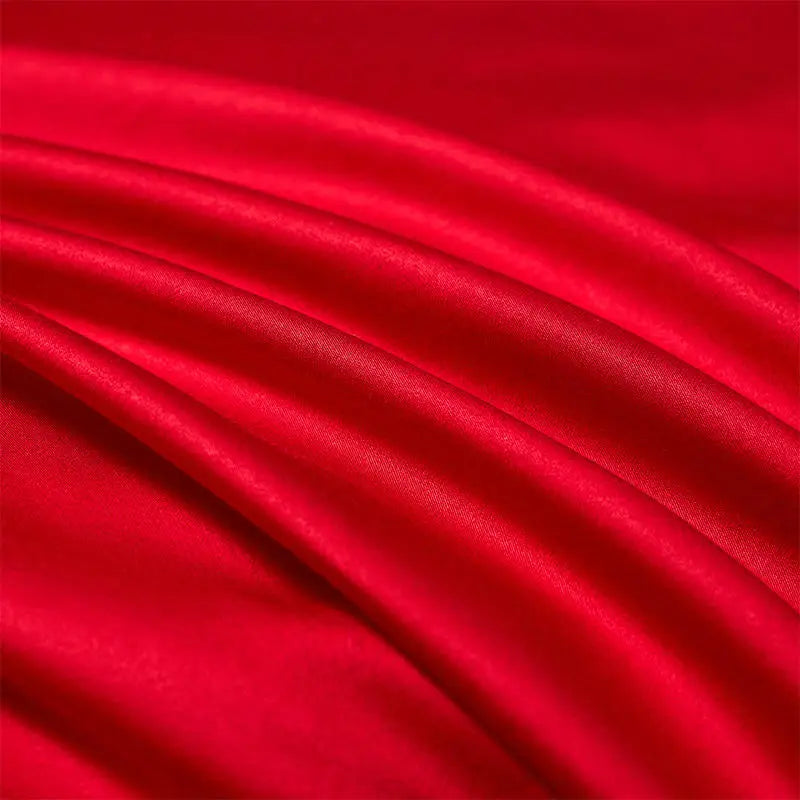 Modern Art Gold Embroidery Bedding Set Luxury Red Egyptian Cotton Wedding Duvet/Quilt Cover Bed Sheet Pillow Shams Bedclothes