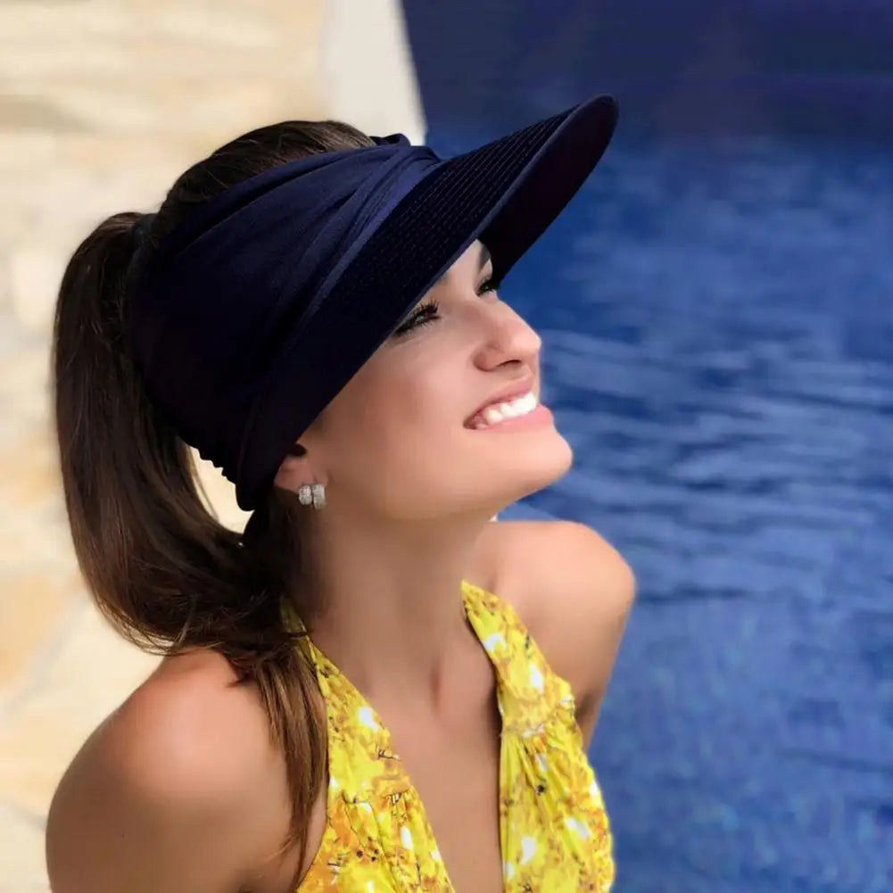 Sun Hat Pleats Sun Protection Ladies Foldable Anti Sun Cap Sun Hat Open Top Anti Sun Caps Hat Top 2022 for Women Summer Hat