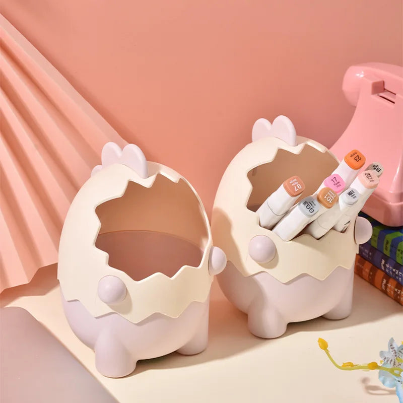 1 Pc Dinosaurs Pen Holder Cartoon Cute Creative Girl Heart Student Multifunctional Storage Office Stationery