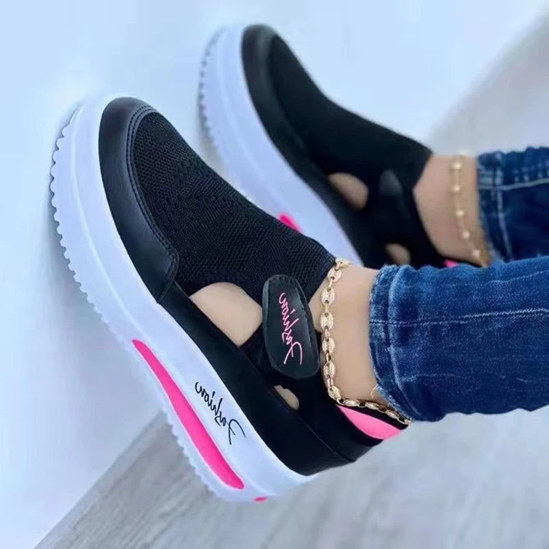 Pink Sneakers Women Shoes Woman Tennis Canvas Shoe Female Casual Shoes Ladies Sport Platform Sneaker Hollow Out Shoes