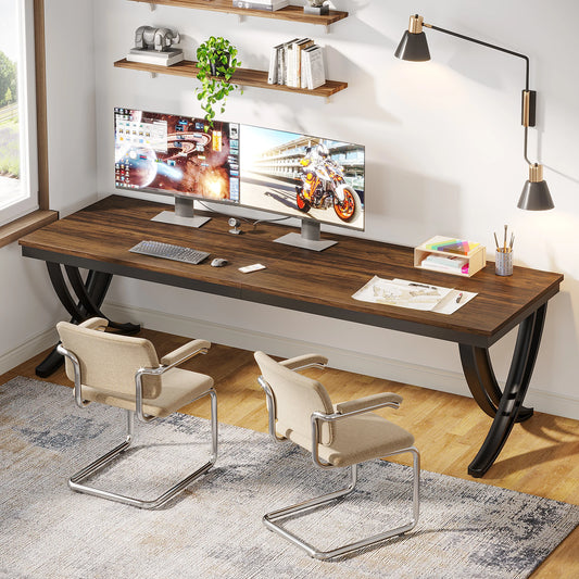 Tribesigns 2-Person Home Office Desk,78.7-Inch Extra Long Desk,Large Double Computer Desk for Home Office, Work Desk