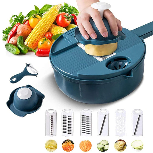 12 in 1vegetable Cutter, Stainless Steel Plastic Kitchen Tools, Fruits, Potatoes, Carrots, Onion Kitchen Appliances, Accessories