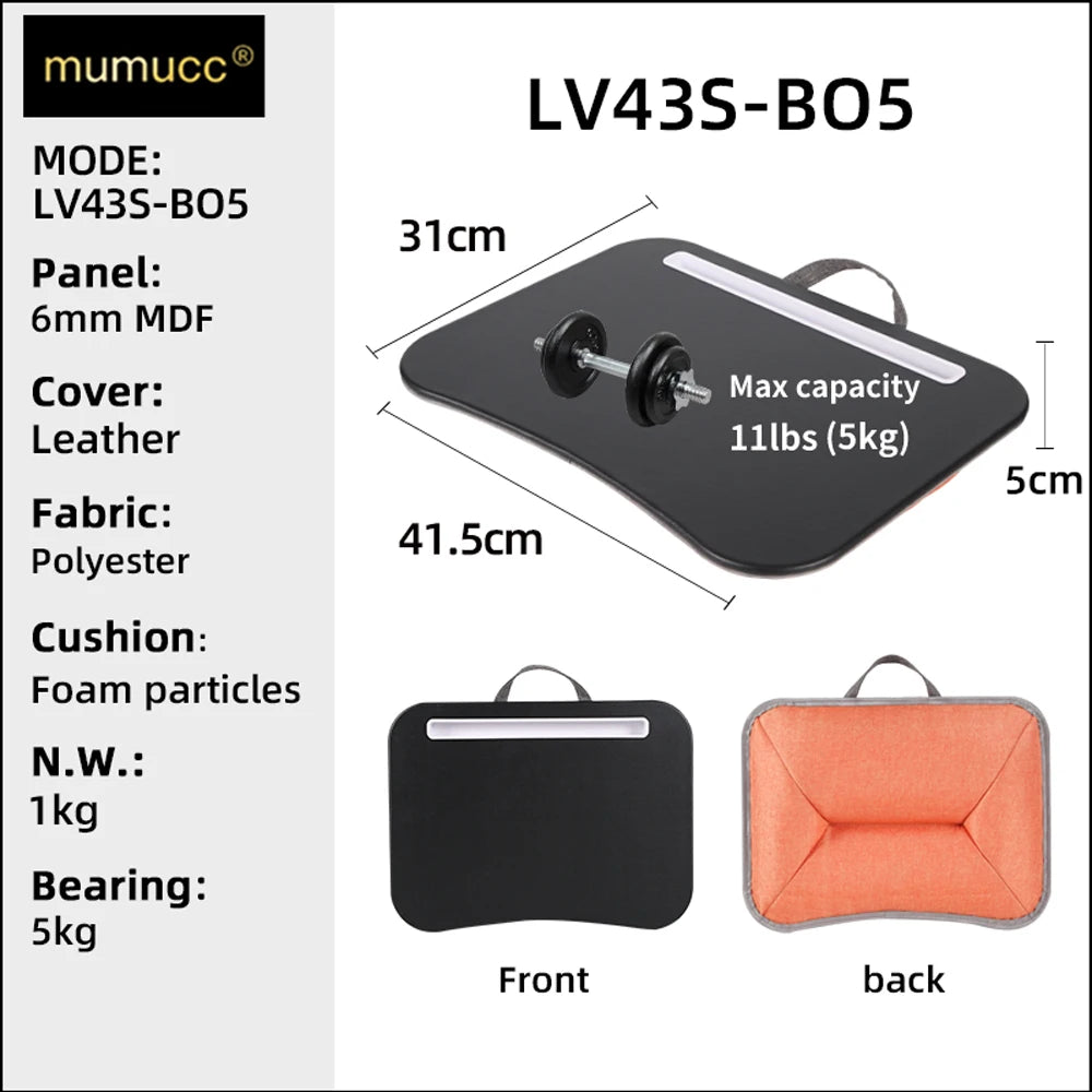 MUMUCC Multifunctional  Portable Car Laptop Table,Large Particles Pillow Desk in Bed,Small Computer Desk,Gaming Mouse Pad