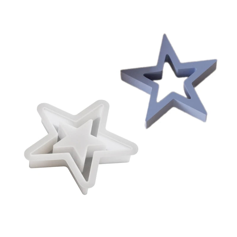 Y1UB Versatile Sturdy Silicone Star Mould for Creating Unique Holiday Decorations