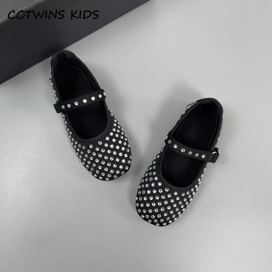 Girls Shoes Spring Autumn Kids Fashion Brand Mary Jane Dress Dance Ballet Princess Show Flats Sandals Toddler Crystal Soft Sole