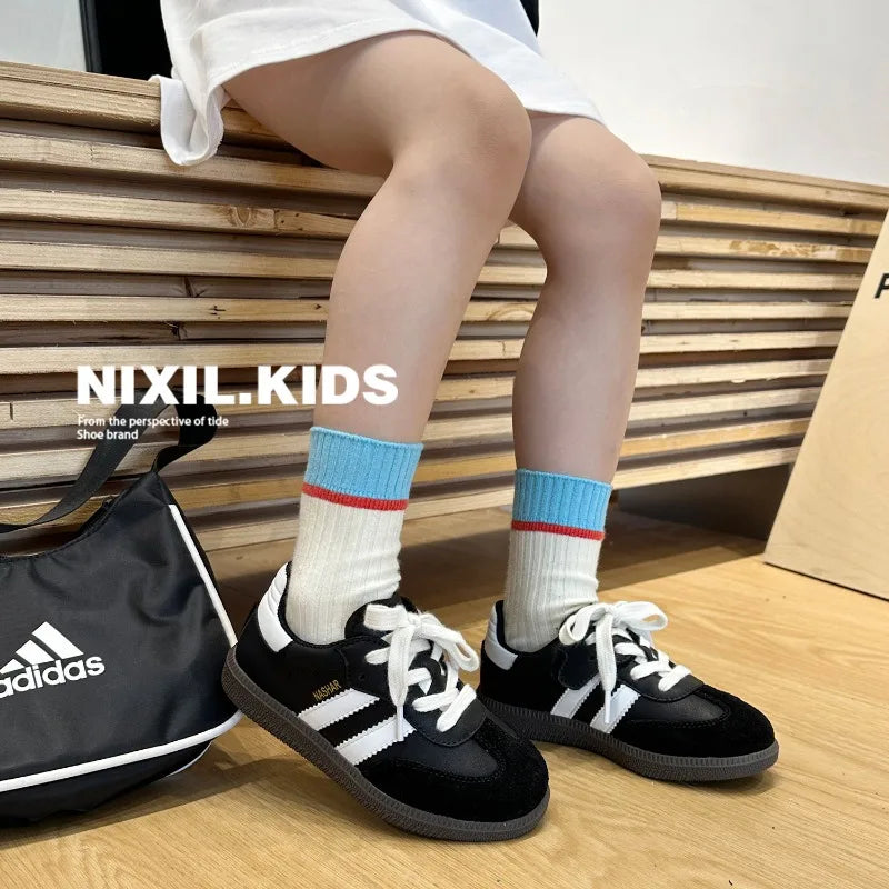 Spring Autumn Children Sport Training Shoes Boys Girls Moral Training Fashion Sneakers Kids Soft Soled Casual Shoes Skate Shoes