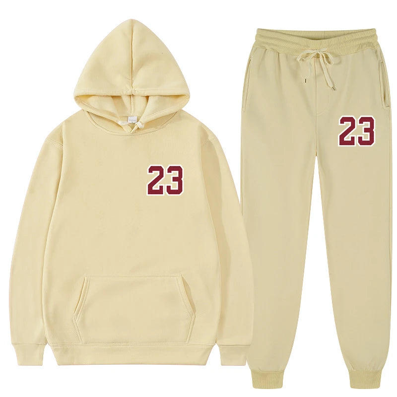 2023 Sweatshirt Jogging Men's Long-sleeved Hoodie Black Beige Ladies Sportswear Casual Suit Mens Casual Hoodies and Pants Sets