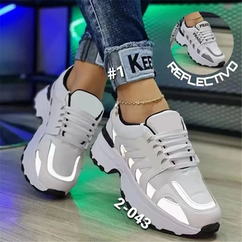 Women Shoes Sneakers Women White Vulcanize Shoes Plus Size 36-43 Female Platform Running Sneakers Ladies Black Casual Shoes