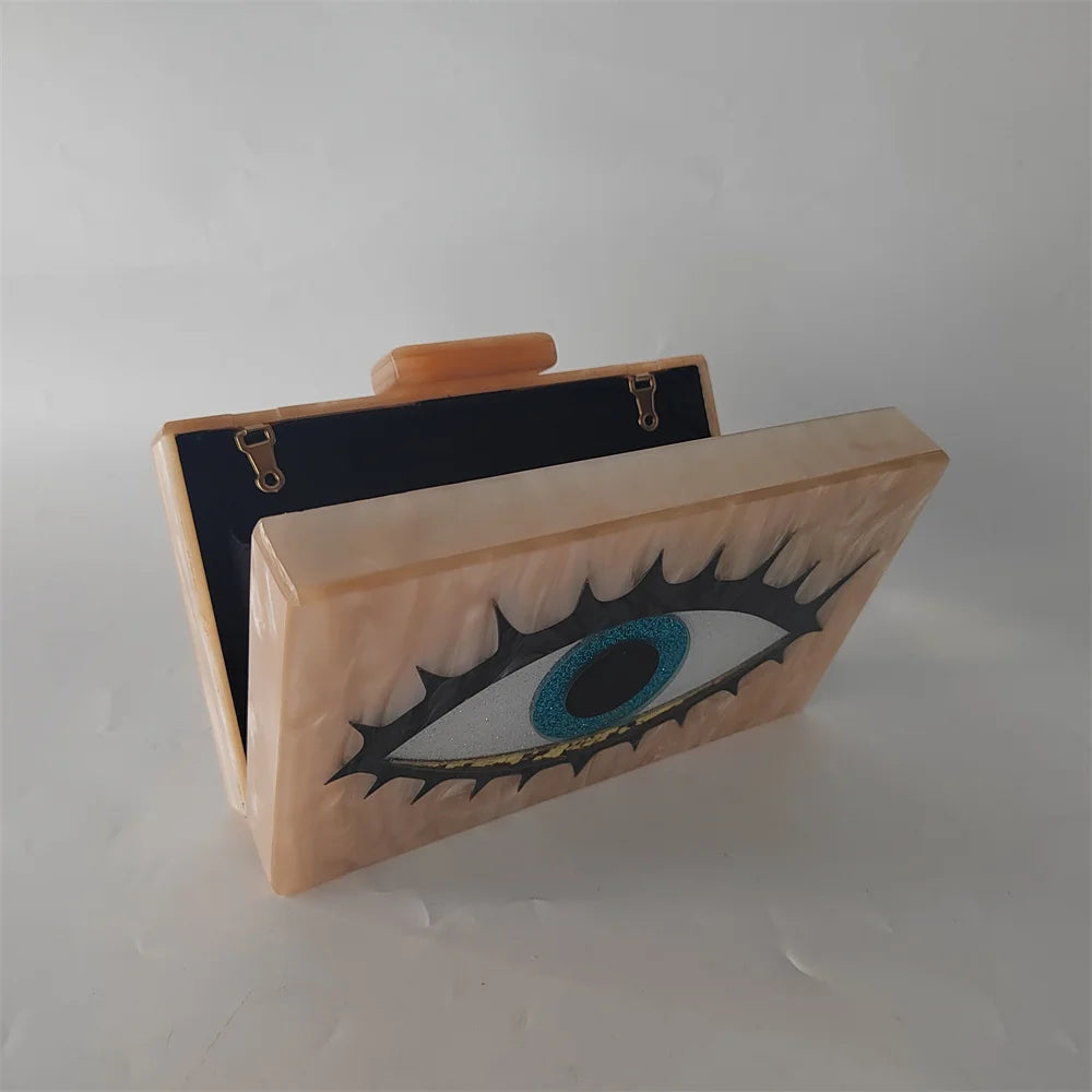 Wedding Mini Beach Party Clutch Purse Lady Box Handbag New Designer Brand Wallet Women Acrylic Nude Evil Eye Cartoon Evening Bag